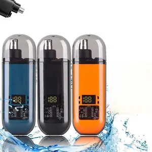 Nose Hair Trimmer for Men Women, USB Rechargeable Trimmer, Painless Eyebrow Facial Hair Shaver, LED Display Nose Clipper, Waterproof Dual Edge Blades Clipper for Easy Cleaning