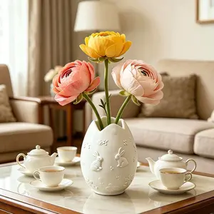 New Creative Cute 3D Printed Easter Egg Vase Home Decor Craft Ornament