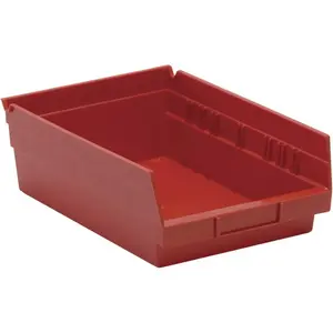 212 MAIN Quantum Storage Economy 4 in. Tough Heavy Duty Plastic Shelf Bin, Red, 11.62 x 8.37 x 4 in. Home Organiser for Storage & Organization Needs