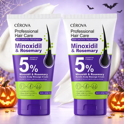 [Limited Halloween Offer-BUY 1 GET 1] CEROVA 5% Minoxidil &Rosemary  Hair Growth Massage Cream for Men & Women Anti Hair Loss Treatment with Keto & Ginger Root Extract Gel