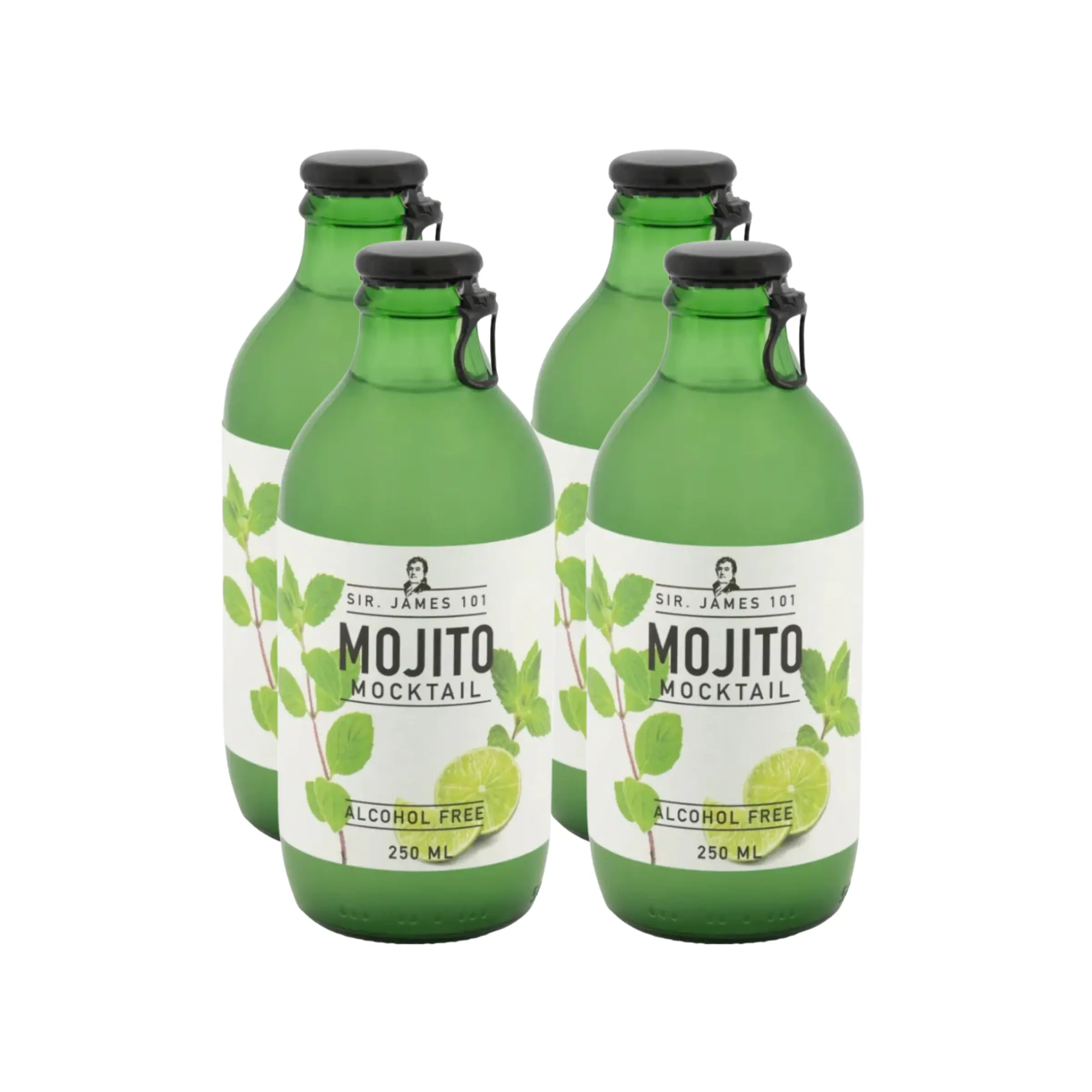 Sir. James 101 Non-Alcoholic Fermented Mojito Beverage - Mint-Flavored, 4-Pack Natural Non-Alcoholic Drinks