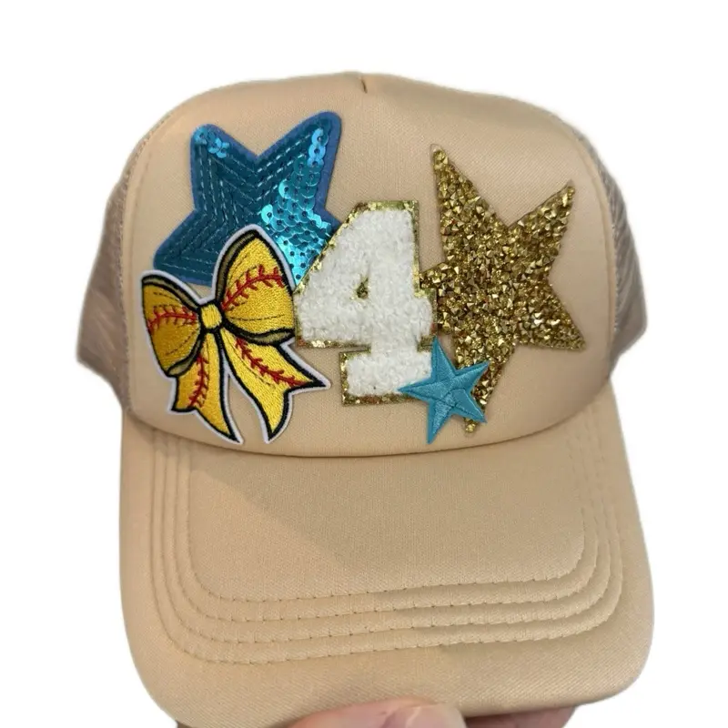 Completely customizable softball patch hat to supporter your favorite slugger