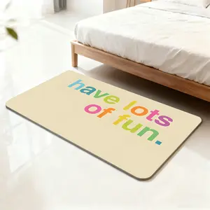 Rainbow "Have Lots of Fun" Doormat - Ins Style Non-Slip Floor Mat, Playful Welcome Mat for Bedroom, Bathroom & Entryway Decor Bedroom Rug,Bath Mat