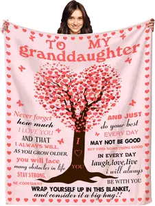 Granddaughter Gifts from Grandma Granddaughter Blanket Gifts for Granddaughter Birthday Anniversary Graduation Gift for Granddaughter Soft Comfortable Flannel, to My Granddaughter Blanket