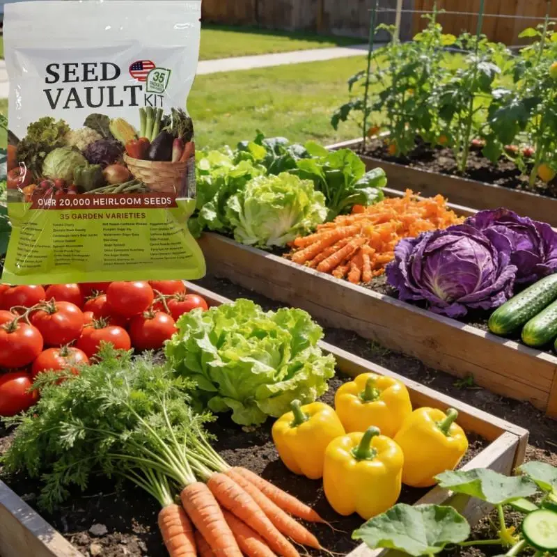 35-Variety Vegetable Seed Mix Pack for Outdoor Garden & Home Growers, Non-GMO Easy-Grow Seeds for Home Vegetable Planting