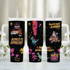 Princess Donut And Mongo 40oz Tumbler, Dungeon Crawler Carl Stainless Tumbler, Fantasy Book Drinkware Tumbler, Bookish Tumbler - bok10185