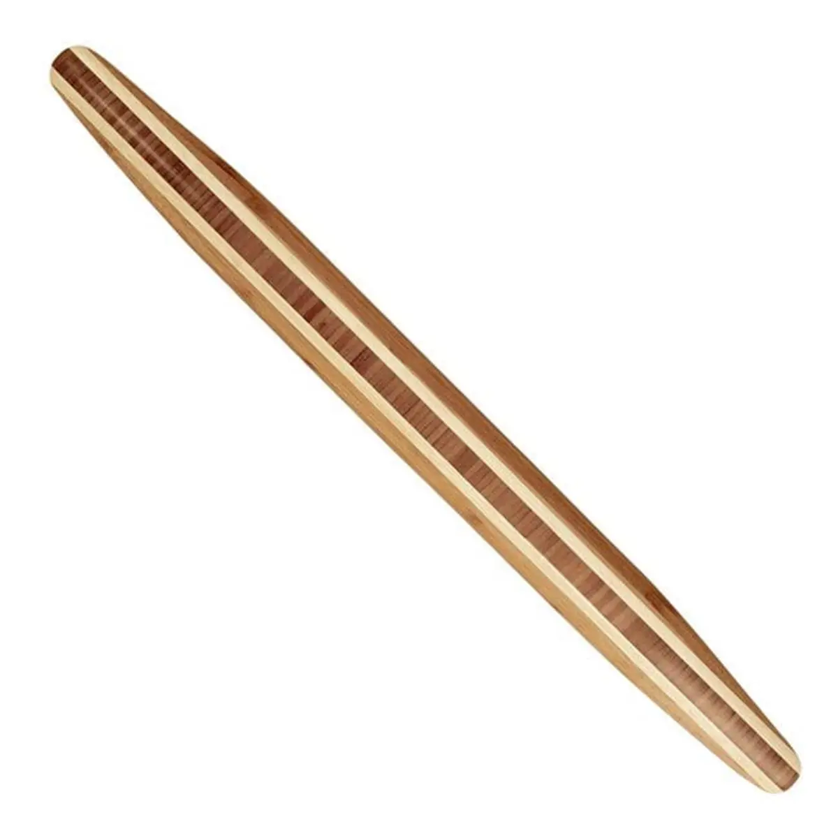 212 MAIN Wooden Bamboo Rolling Pin with Natural Grain, 20.5x1.75 in Brown, Kitchen Bakeware Utensil for Baking Supplies