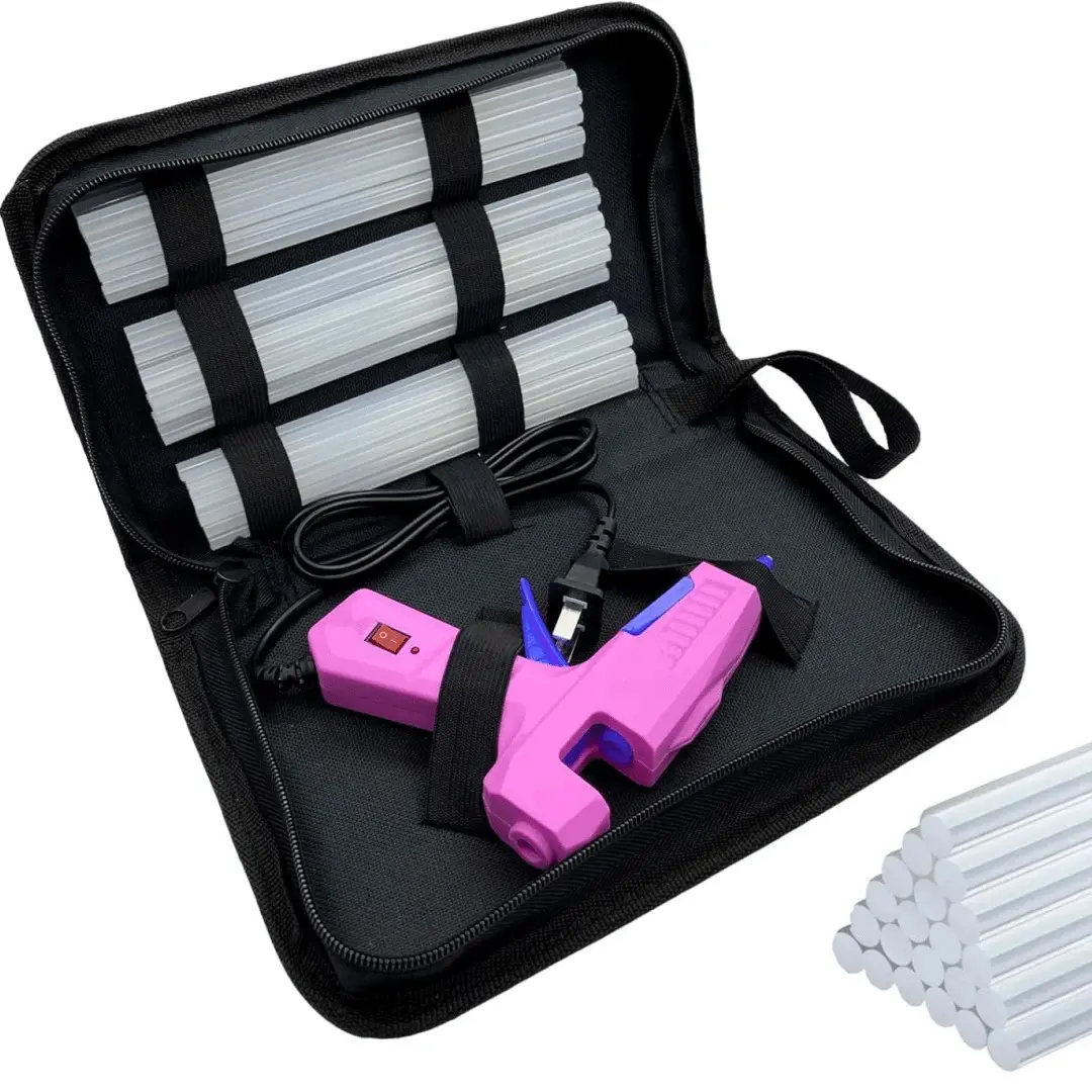 20-30W PP & Silicone Component Hot Melt Kit with Plastic Body, 30pcs Glue Sticks (0.27X5.9in (7X150mm)) for School Crafts, Home Repairs, 20-30W Power