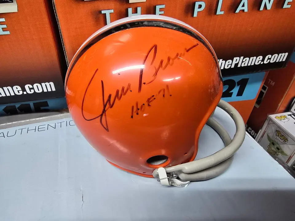 Jim Brown 2-bar Facemask Mini Helmet Autographed Auto Cleveland Browns Tristar COA
