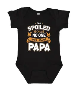 [Lunicora] I'm Spoiled Because No One Will Spank Papa Onesie, Funny Quote Baby Bodysuit, Sarcastic Novelty Baby Onesie, Funny Infant Onesie