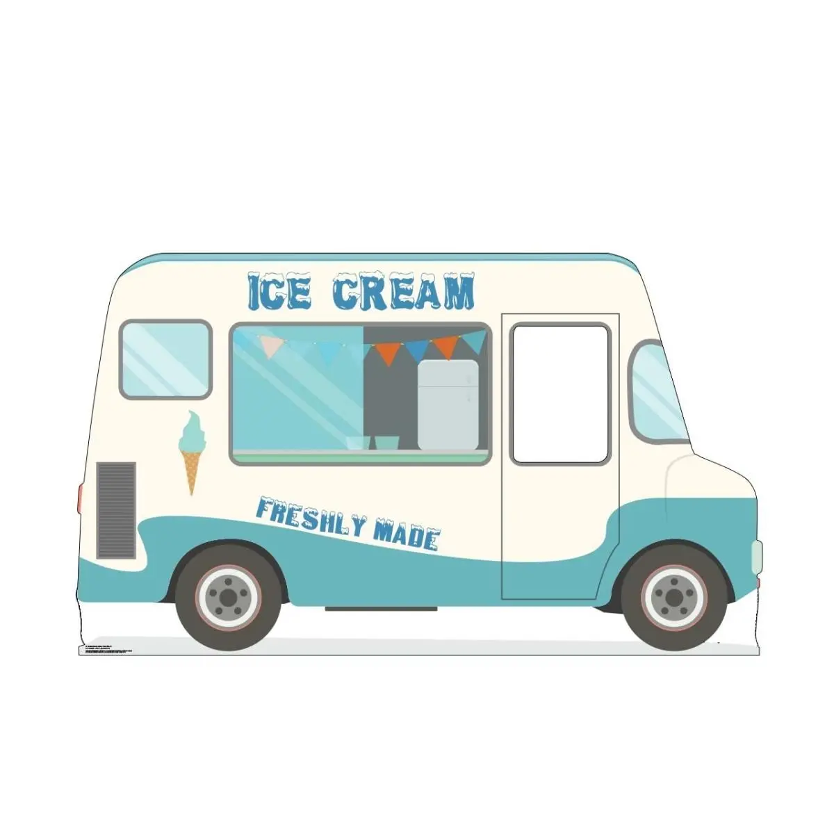 Advanced Graphics 3799 Reversed Ice Cream Truck Cardboard Cutout - 45x76" Face Cutout Standup, Party Photo Prop, Home Decor Home Supplies Accessory, Printing Design