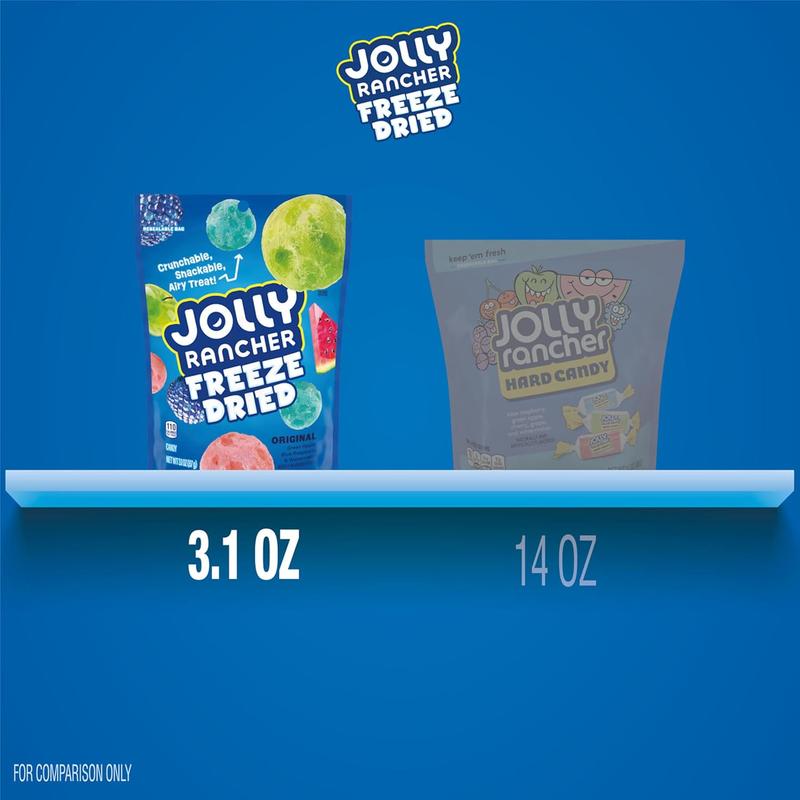 Jolly Style Freeze-Dried Fruit Candy – Crunchy Original Flavors Snack Bag, 3.1 oz | Lightweight Puffy Candy Treat, Sour & Sweet Fruity Goodie Bag Filler