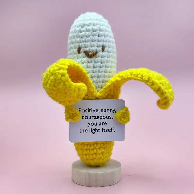 Knitted Dolls Holding Pat Positive Energy Emotional Support Dolls Wool Crochet Creative Gifts Gifts For Adults Kids