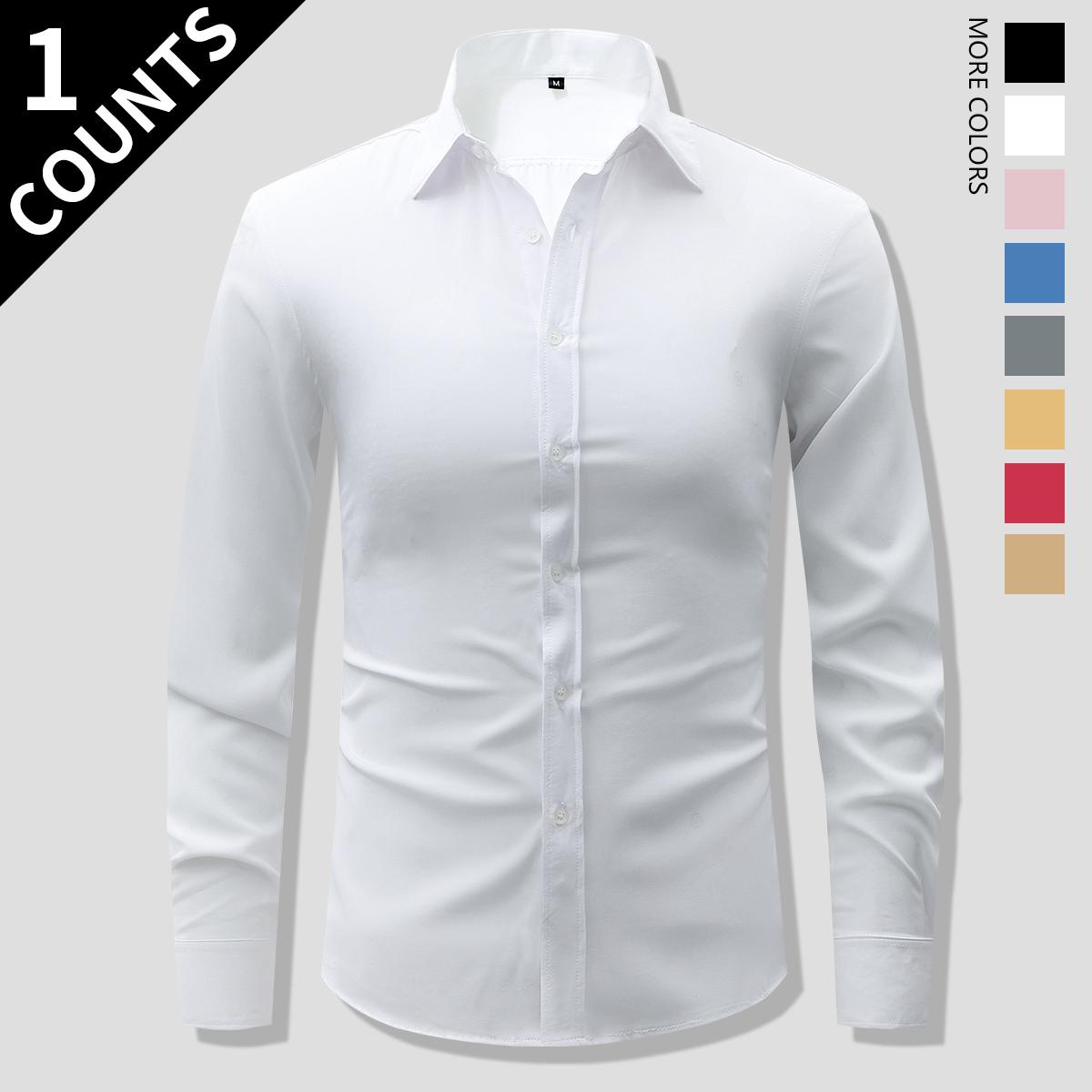 Men's Classic Slim Fit Dress Shirt – Professional Long Sleeve Button-Down – Versatile Tailored Look for Business, Weddings, and Everyday Essentials