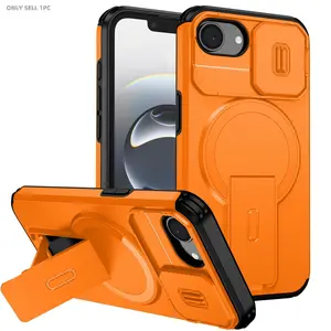 for iPhone 16e 17e Phone Case, Sturdy Bracket Invisible Kickstand Magnetic Hybrid Cover