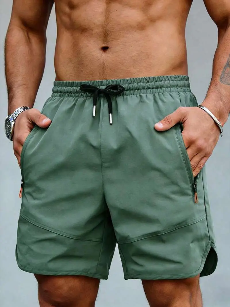 YAMAN Men's Summer Breathable Quick-Dry Bermuda Athletic Shorts With Elastic Waistband And Pockets, Casual Sports Pants