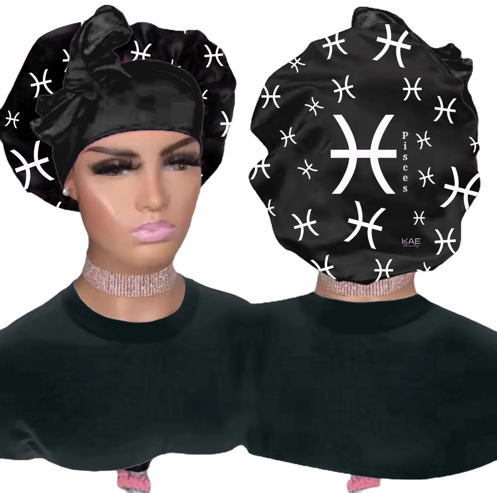 Pisces Silk Bonnet with Double-Layer Design for Hair Protection
