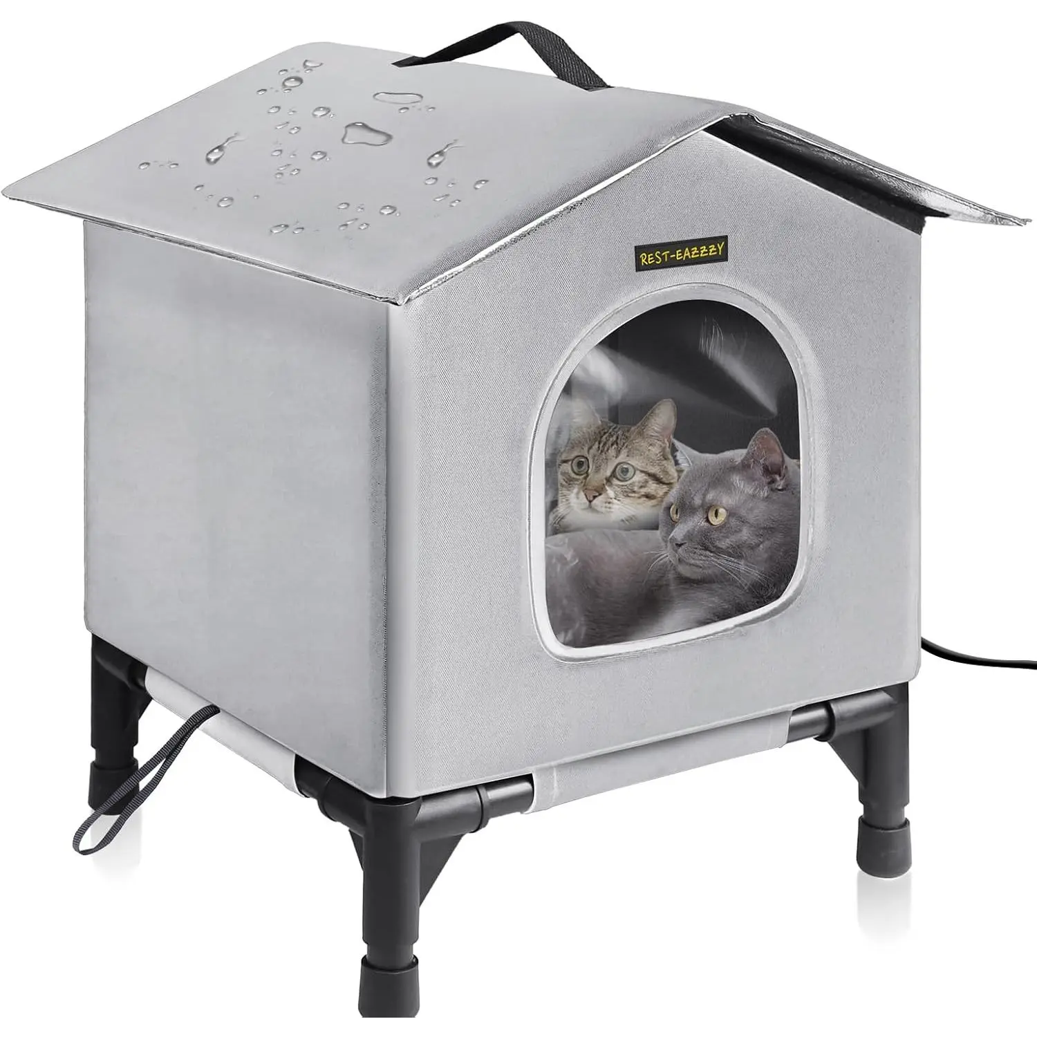 Rest-Eazzzy Cat House for Indoor and Outdoor Cats in Summer, Waterproof, Fully Insulated Shelter for Stray and Feral Cats, Great for Cat Houses for Outdoor and Cat Beds for Indoor Cats