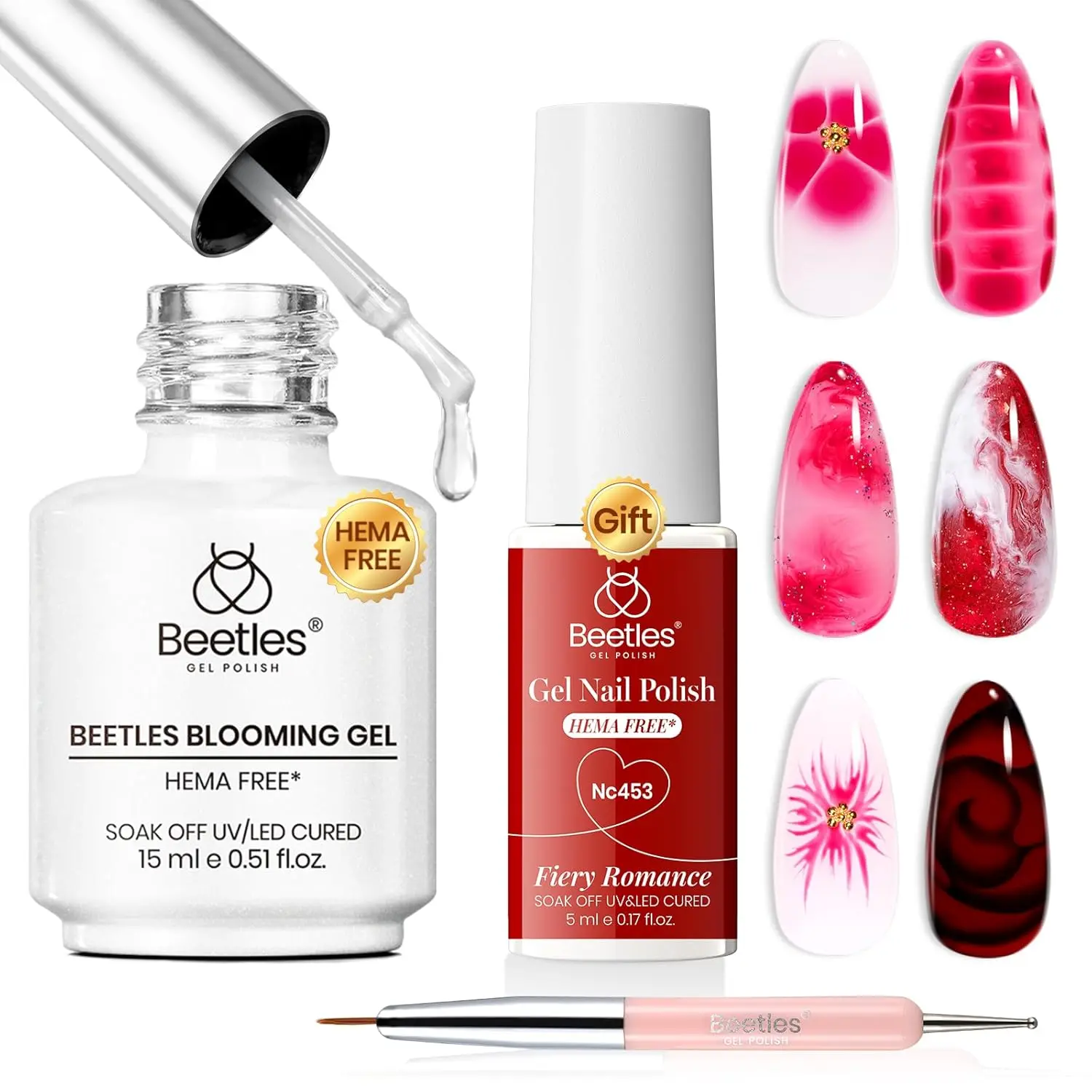 15ml HEMA-Free Blooming Gel+5ml HEMA-Free Red-3Pcs
