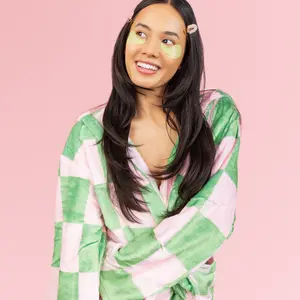 Pink & Green Checkered Dream Robe
