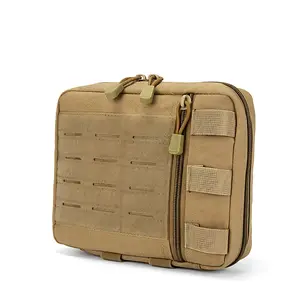 Tactical Molle Admin Pouch Multi-Purpose Laser-Cut Utility Pouch Modular EMT EDC Organizer Tool Pouch Bag Medical Emergency Kit in Green 21cm x 17cm Nylon Material Double Zipper