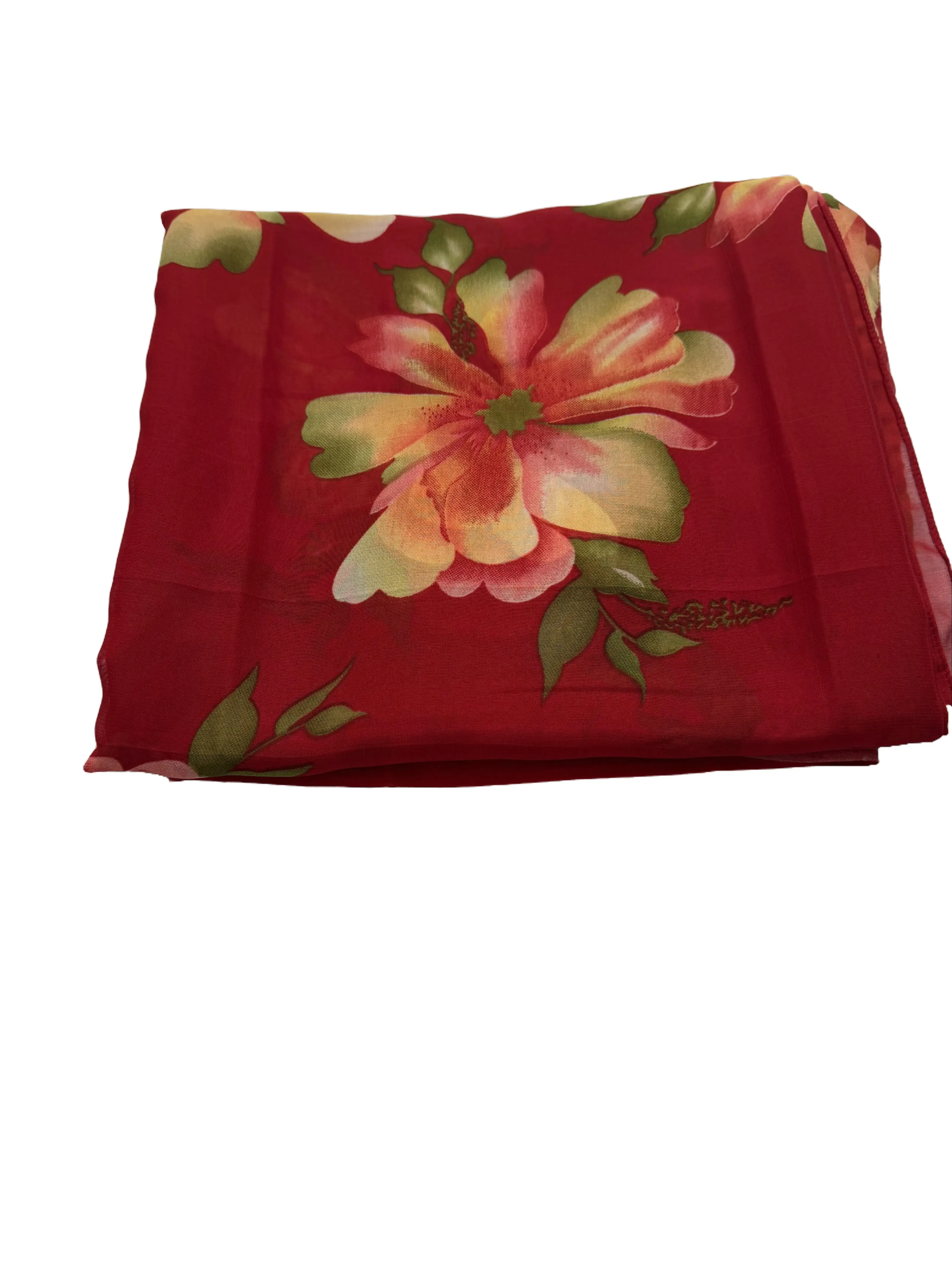 Women's Chiffon Floral Print Saree with Falls-Pico Detailing, Womenswear