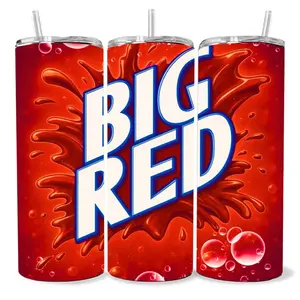 Big Red 20 oz Tumbler - BPA Free, stainless steel, Leak proof, durable, with clear lid