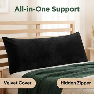 [Memorial Day Sale]Fuzzy & Warm Velvet Body Pillow Case | NTBAY Luxurious Plush Long Pillowcase, 20x54 Inches Smooth Decorative Pillow Cover with Hidden Zipper (1-Pack)