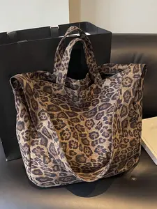 Fashion Leopard Pattern Commuter Tote Bag, Elegant Women's Bag, Casual Simple Women's Handbag Suitable for Work, Commuting, Shopping, and Dating, Fashionable Tote Bag