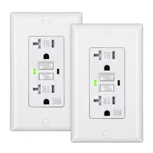 2-Pack GFCI Outlet 20Amp, Weather-Resistant(WR), Tamper-Resistant(TR), UL Listed, Gfi Self-Test, Indicator, Wallplate Included with Thinner Design, White