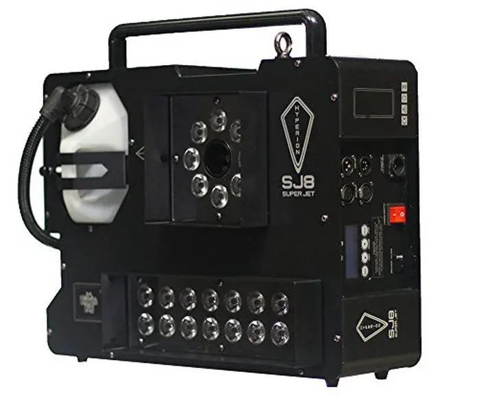Froggy’s Fog Hyperion SJ8 Super Jet – 1800W Vertical Upshot Fog Machine with 24 Hex LEDs & Instant Stop Technology – DMX Controlled Stage Effect