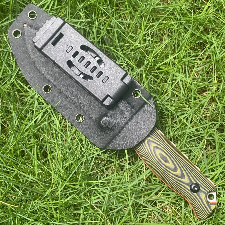 Hunting fixed-blade knives and outdoor orange-colored small straight knives for survival and self-defense made of high-hardness S90V powder steel