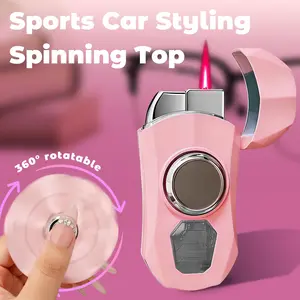 (Without Gas）Pink Sports Car Design Fidget Toy & Aromatherapy Accessory 2-in-1, Transparent Window, Alloy Body, Rotatable, Adjustable, with Gift Box & Stickers for Women, Party, Home, Travel