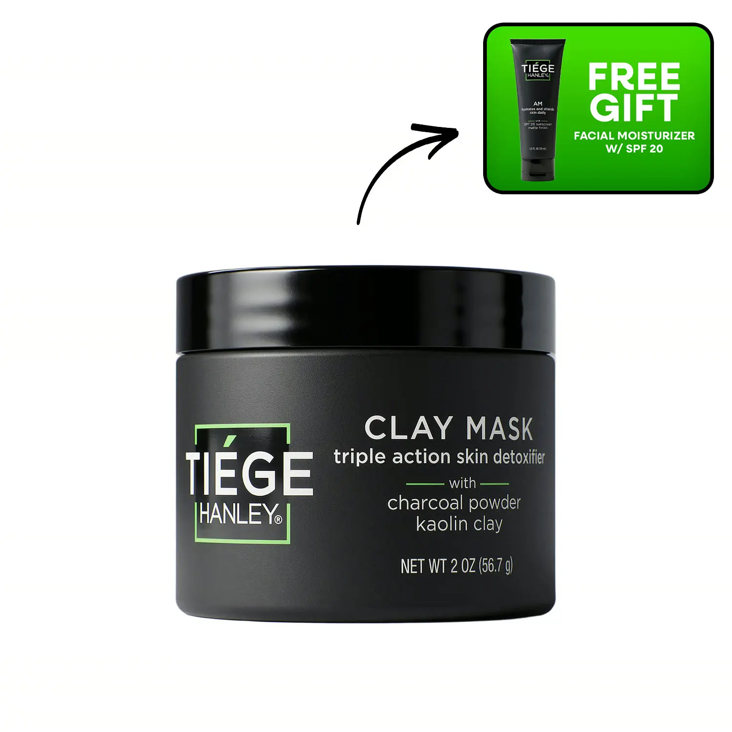 Tiege Hanley Detox Clay Mask w/ Charcoal + Kaolin - Deep Pore Cleanse + Oil Control (2 oz)