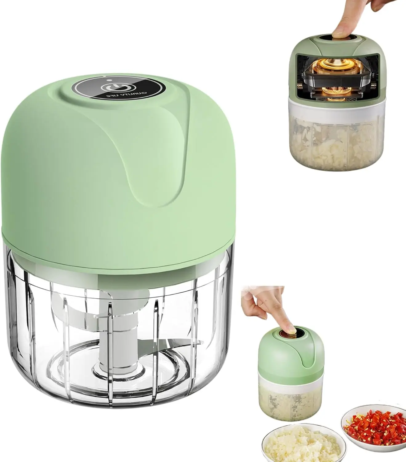 Mini USB Rechargebale Electric Garlic Grinder,  Portable Veggie Press Chopper, 250ML Garlic Mincer for Onions, Peppers, Tomatoes, Kitchen Electric Shredder