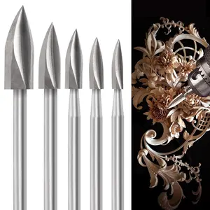 5Pack Wood Carving Bits for Dremel Rotary Tool, Engraving Drill Accessories Bit Wood Carving Tool with 1/8” Shank for Crafts Grinding Woodworking - Tools & Hardware.