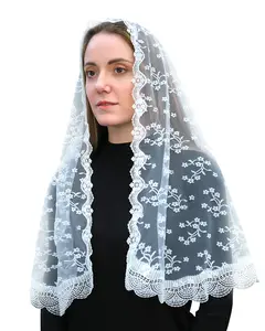 Mantveil Catholic Church Mantilla Veil Religious Christian Latin Mass Veil Spanish Style Lace Chapel Veil for Women