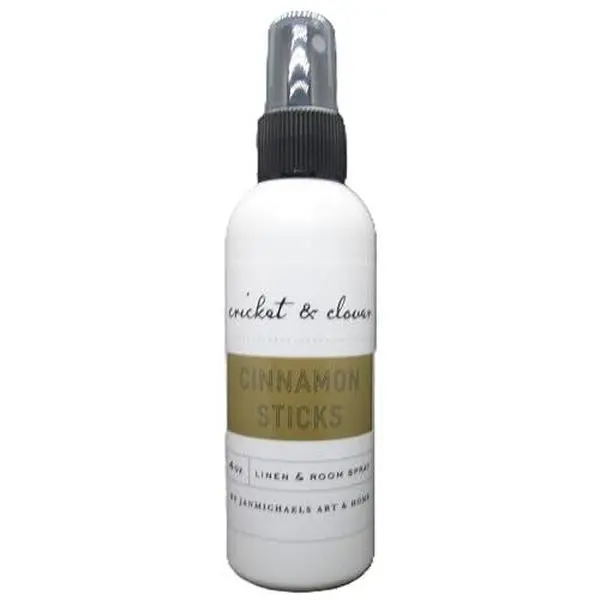 Cricket & Clover Linen and Potpourri Room Spray  Cinnamon Stick | 4 oz Bottle | Warm Blend of Cinnamon, Clove, Nutmeg, Vanilla & Tonka