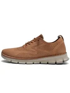 Men's Business Casual Walking Shoes, Business Casual Oxfords, Knitted Mesh Breathable Non-Slip Lightweight Comfort One-Click Oxford Shoes for All Seasons Footwear