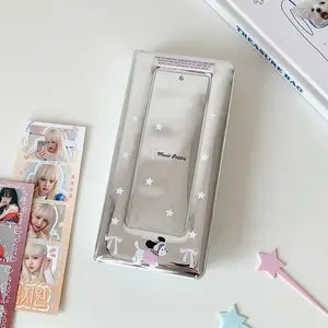 Silver Color Glossy Cartoon Graffiti Four-Panel Long Photo Album, Cute Girl Photos, Friend/couple Memories, Collectible Photo Book