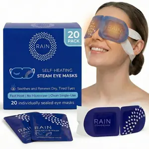 Rain Self Heating Eye Masks – Heated Eye Mask, Warm Compress for Dry Eyes, Hydrating, Moisturizing, Dry Eye Relief, Travel-Friendly, Clean Single-Use (20 Count)