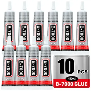 10pcs B-7000 Multi-Purpose Glue 15ML Strong Adhesion special glue for jewelry setting. Bonds crafts and is suitable for nail art bonding, fabric, jewelry making, wood, glass repair, etc.