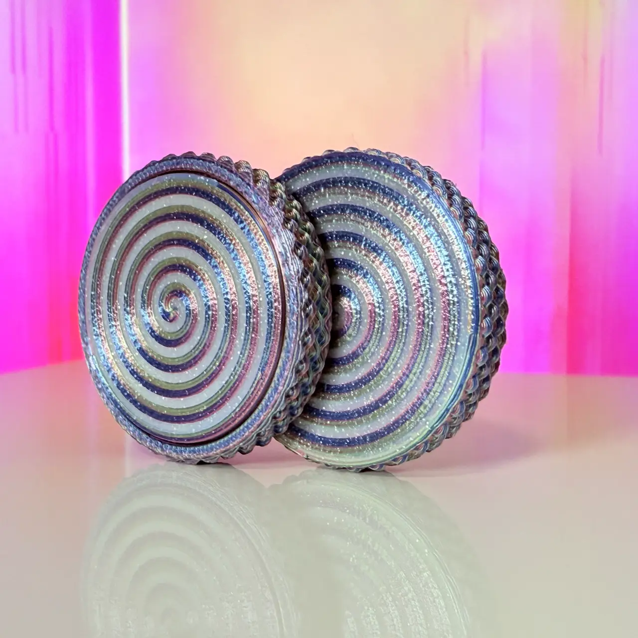 FlipStack | Hypnotic Spiral | EDC Flip Tricks Premium Fidget -Dual Sided Magnetic Slider - Haptic Pop Coin