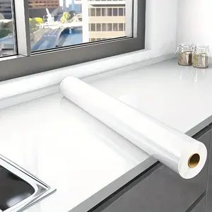 A roll of 【23.62*393.70IN】self-adhesive waterproof table top film-textured marble design paste-and-use table top protective film, apply to desks, dining tables, countertops-washable, multi-color optional, modern table accessories, refurbishment tools