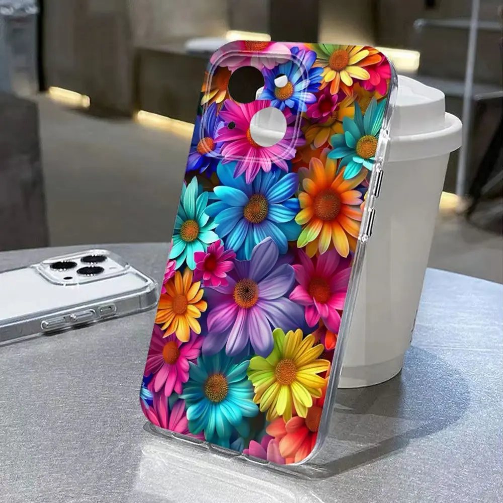 Phone Case - Vibrant daisy design, equipped with complete TPU shock-absorbing bumper protection, suitable for iPhone 17/16/15/14/13/12/11/Pro/ProMax/Plus/Air/X/XS/XSMAX series, birthday gift, holiday gift, couple phone case summerwins tiktokshopbacktoscho