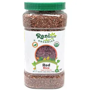 Rani Organic Red Rice Extra Long Aged 56oz (3.5lbs) 1.59kg PET Jar ~ All Natural | Gluten Friendly | Vegan | Indian Origin | Kosher | Export Quality | USDA Certified Organic