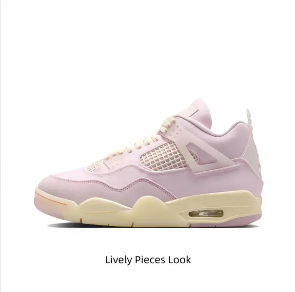 Soft Minimalist Pastel Pink Mid Cut Court Basketball Sneakers Full Breathable Mesh Panel Cream Lace Collar Visible Shock Absorb Air Cushion Pink Translucent Anti Slip Outsole All Game Day Comfort Retro Lifestyle Trainers For Women