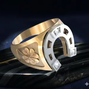 Men’s Engagement Ring 14K Gold-Plated | Simple & Stylish Ring for Daily Wear, Work & Holiday Gifts