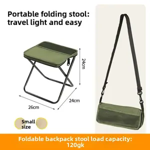 Outdoor Backpack Folding Stool Portable Camping Equipment Satchel Stool Sports Chair Handbag Lightweight 26x24x24cm 120KG Capacity Durable Fabric Stable Base,  fishing camp bed
