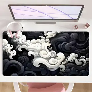 [Gaming Mouse Pad] Ultimate Oriental Cloud & Ink Art Design Non-Slip MousePad For Desk With Rubber Base & Stitched Edge, Ideal Gift For Holidays & Seasonal Decor In Home & Office